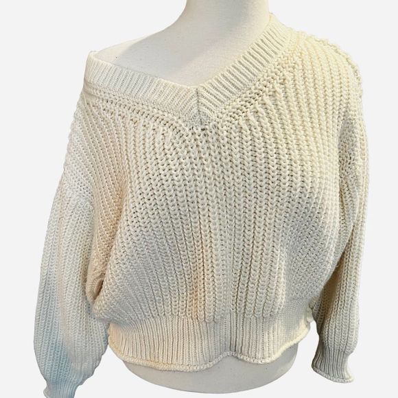 H&M Cream Off-the-Shoulder Sweater - Picture 2 of 7